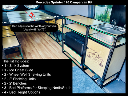 mercedes sprinter van 170 camper bed kitchen kit