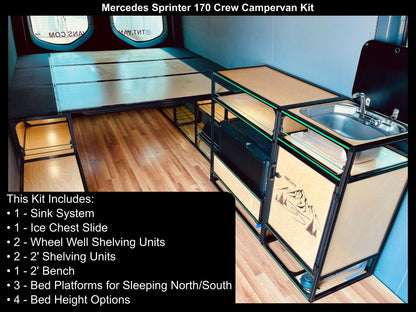 mercedes sprinter van 170 crew camper bed kitchen kit