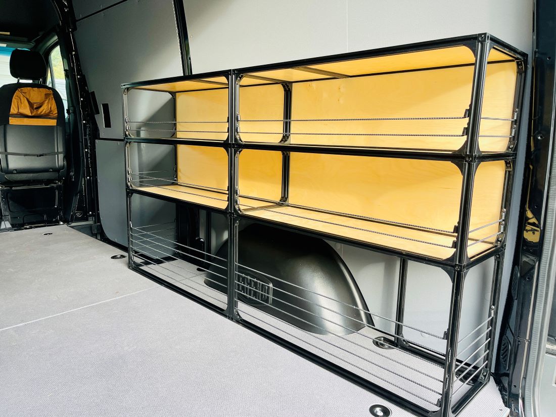 shelving passenger side for sprinter van 144