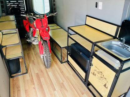 dirt bike in camper van conversion kit