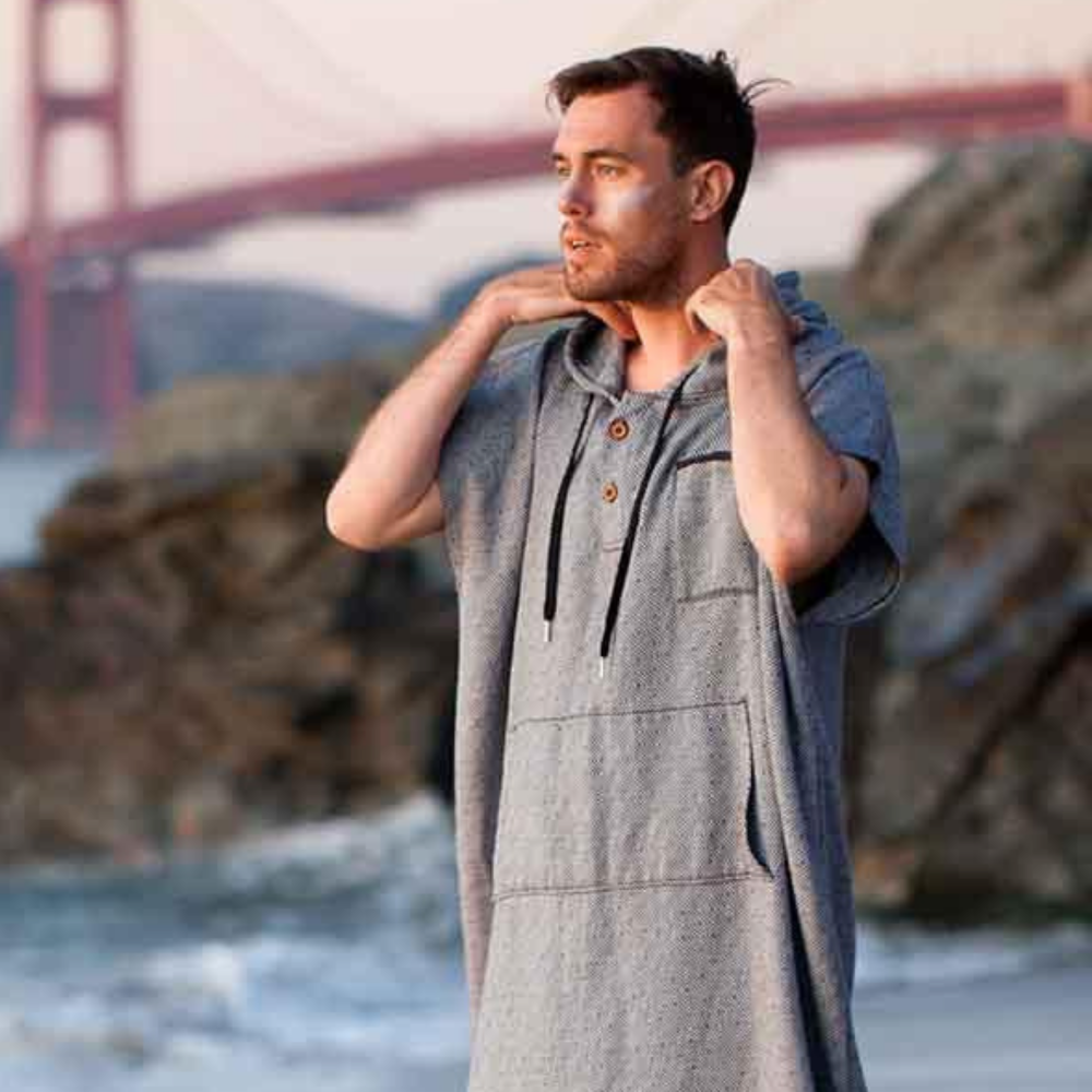 Surf Poncho Changing Robe  Lightweight Turkish Towel | Unisex