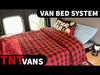 Van bed system explained in youtube video for van conversion.