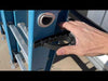 drop down ladder rack sliding ladder mount, close up view