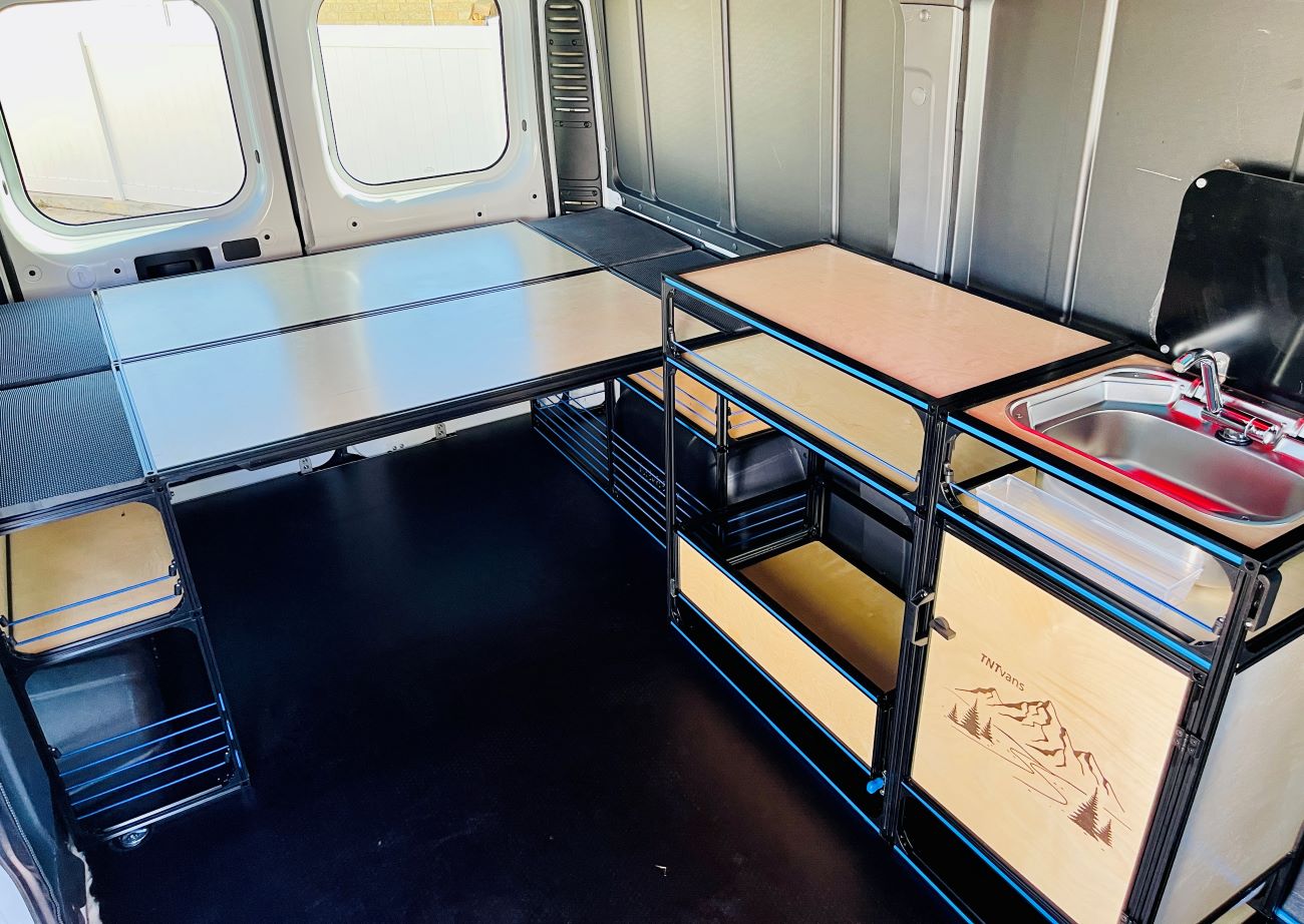 ram promaster 136 camper conversion kit with van kitchen