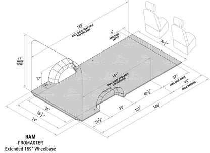 Ram ProMaster 159 Extended Campervan Conversion DIY Kit