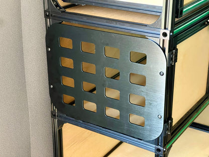 side MOLLE block of panels for shelving in campervan - flat side