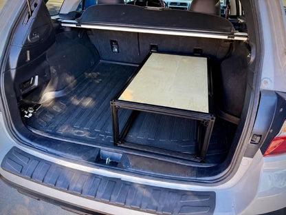 cargo deck in the back of a suv