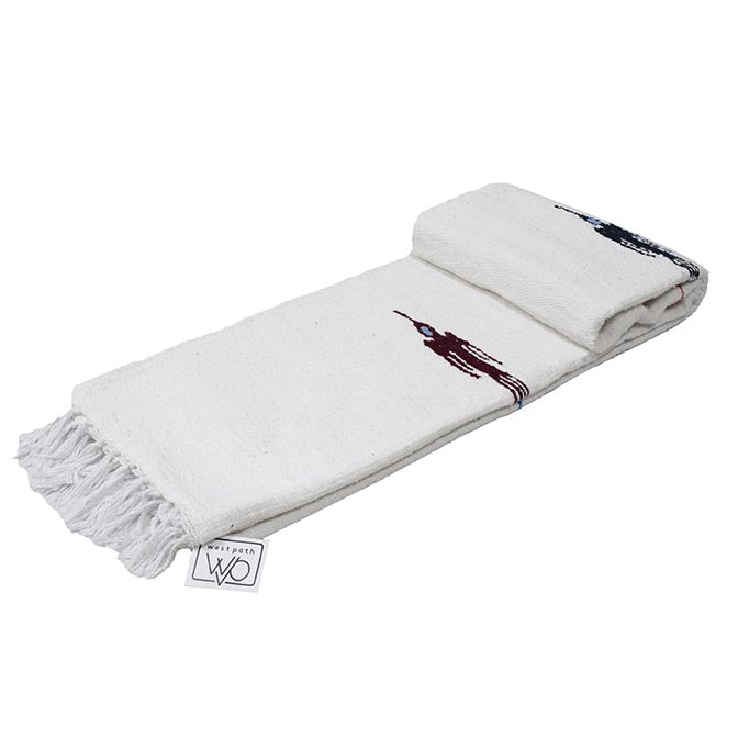 Namaste White Baja Thunderbird Yoga Blanket