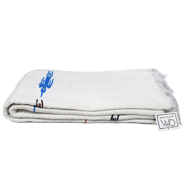 Namaste White Baja Thunderbird Yoga Blanket