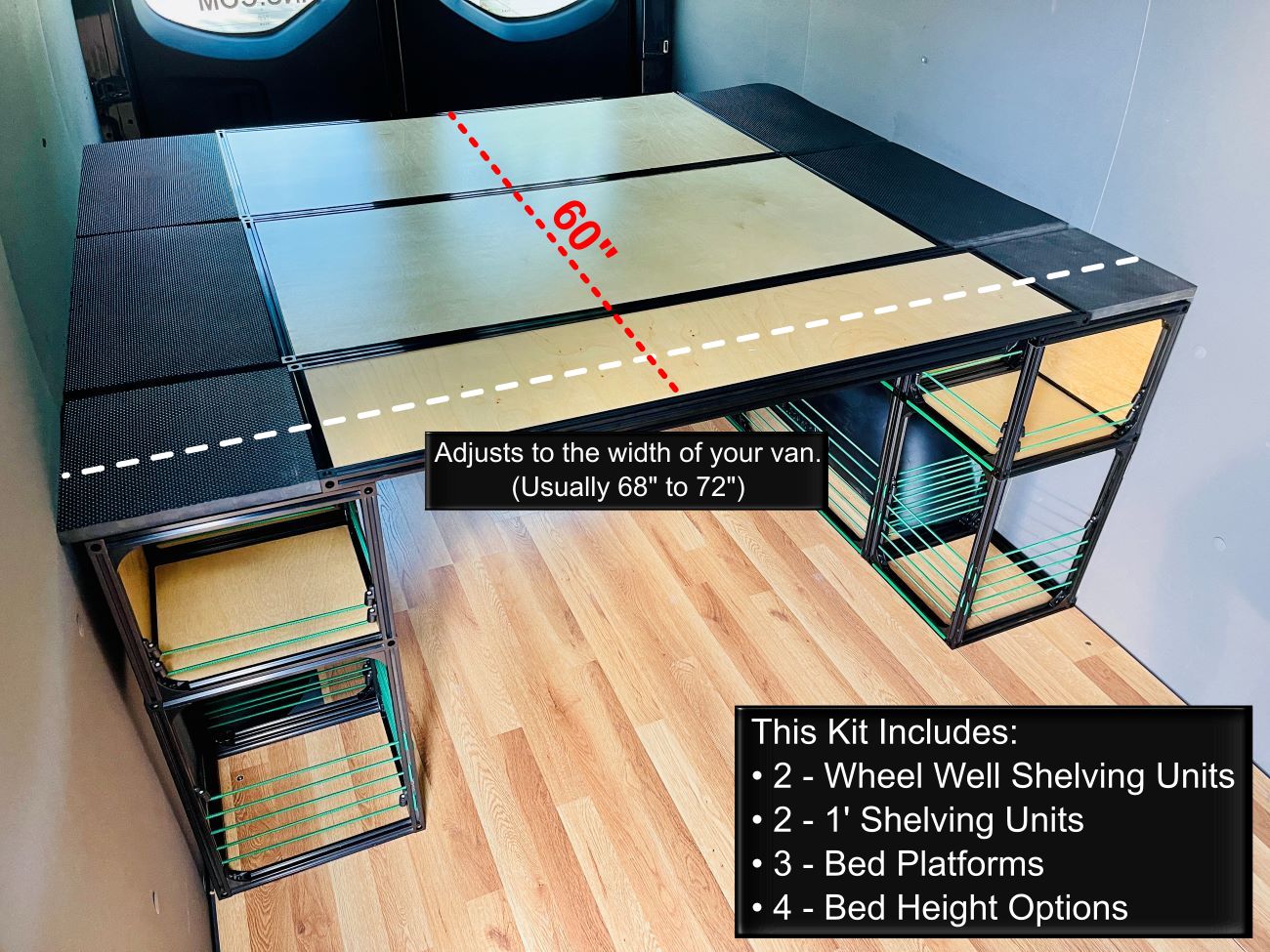 camper van bed diy kit conversion 60 inches