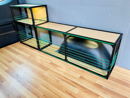 Van Wheel Well Bench & Shelving Set For Extended Vans - Camper Van Conversion DIY Kit
