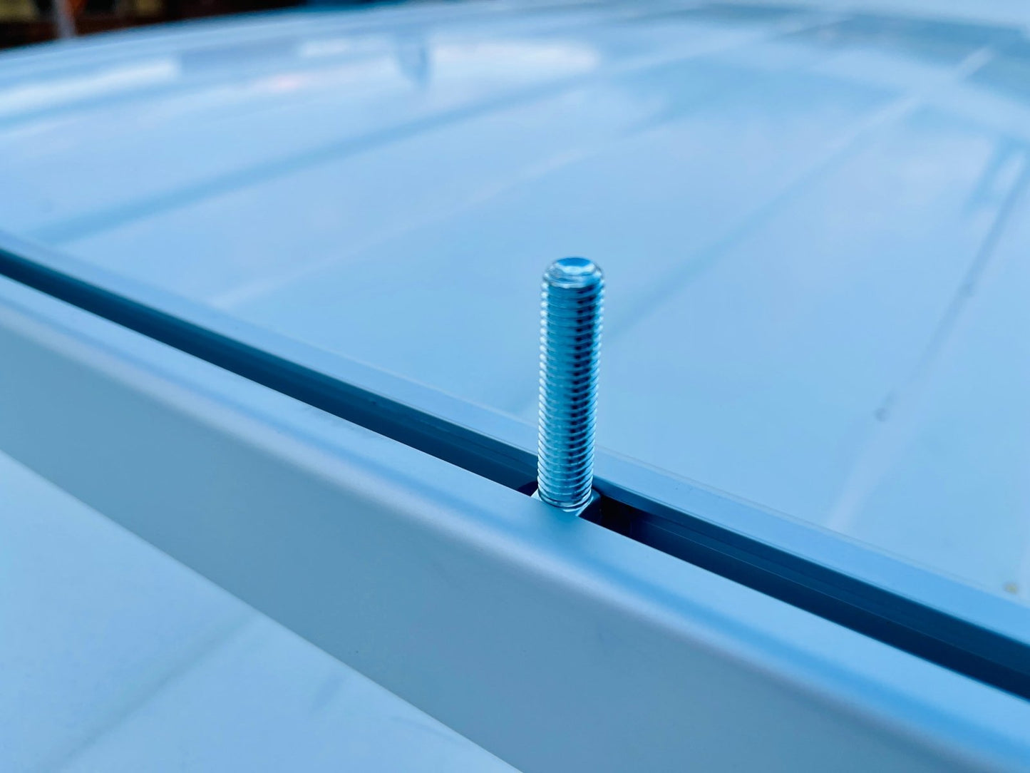 van roof rack with t-slot inside the cross bar with carriage bolt for mounting
