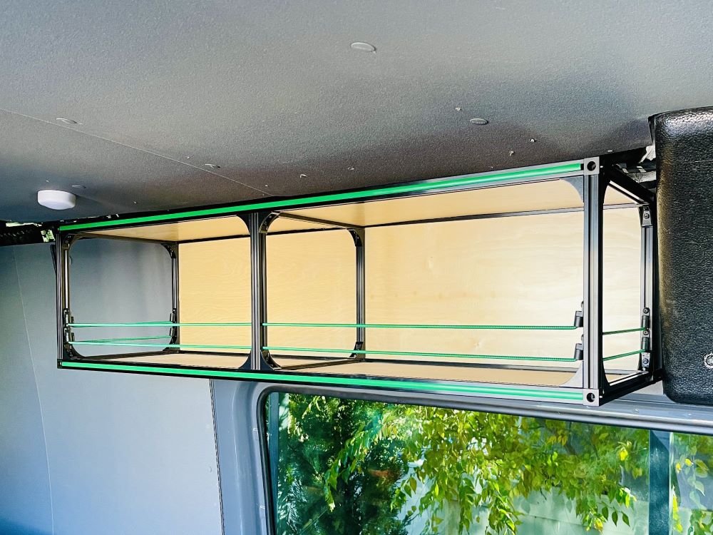 DIY Modular Camper Van Overhead Cabinet Shelving Storage – TNTvans