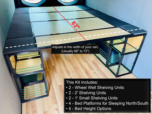 Van Bed 83" & Shelving | Camper Van Conversion DIY Kit