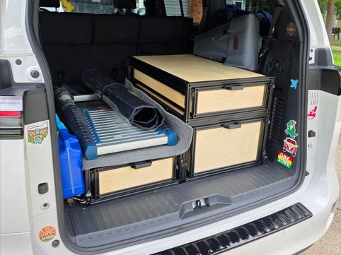 cargo drawer in the rear of a volkswagen ID buzz van