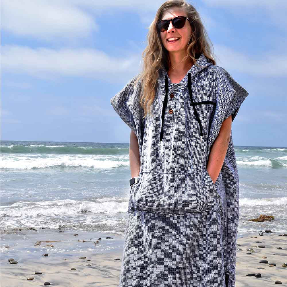 Surf Poncho Changing Robe  Lightweight Turkish Towel | Unisex