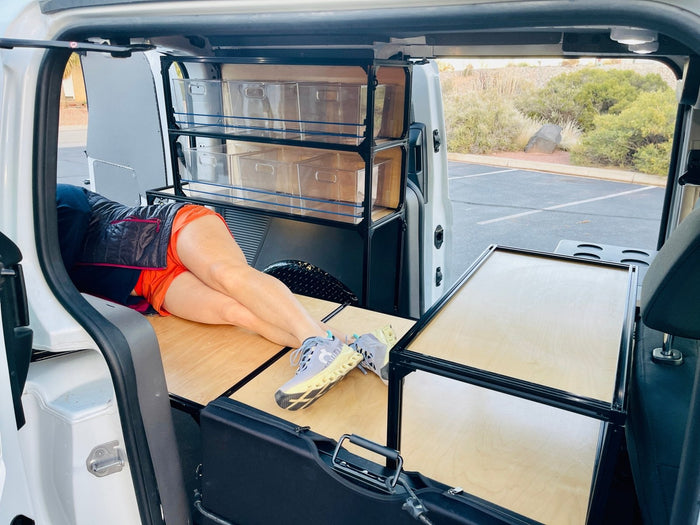 Ford Transit Connect Camper Conversion DIY Kit Passenger Door Sleeping