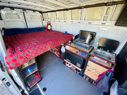 Mercedes Sprinter 144 Camper Van Conversion Kit Full DIY Kit installed - Front